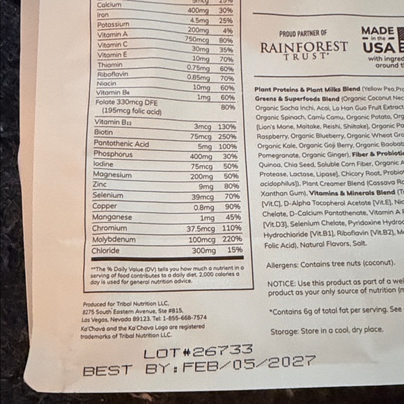 Ka'Chava Chocolate Nutrition Shake kachava - Picture 2 of 2